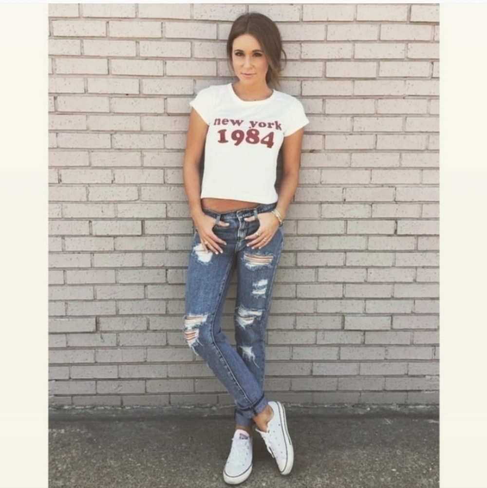 Brandy Melville Distressed Rigid Denim Jeans Size 24